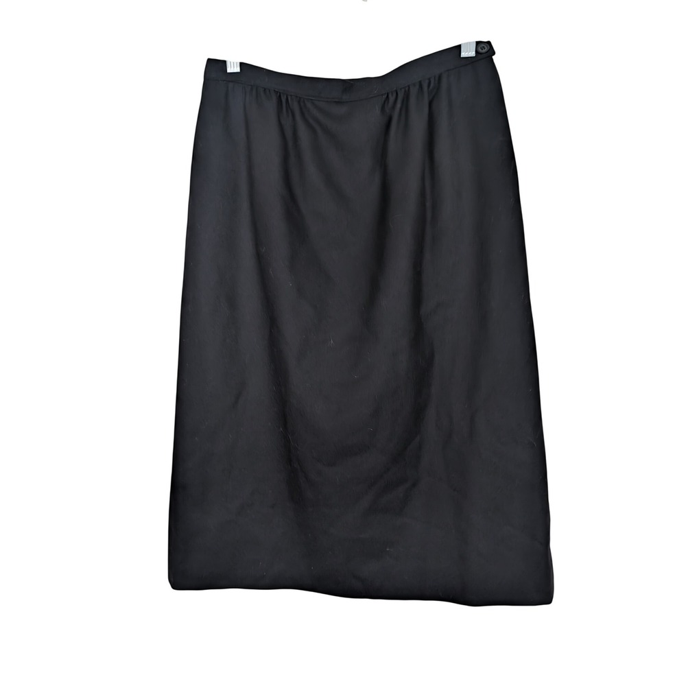 Pendleton Vintage Skirt Womens 10 Black 100% Virgin Wool Midi Pockets Academia